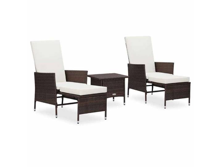 Salon jardin resine tressee marron avec coussins mobilier exterieur 3 pieces terrasse balcon detente