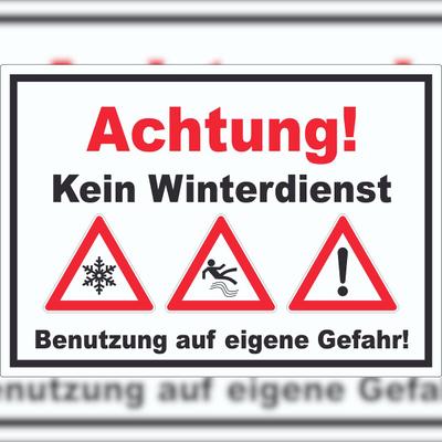 HB-Druck Achtung Kein Winterdienst Aufkleber A2 (420x594mm)