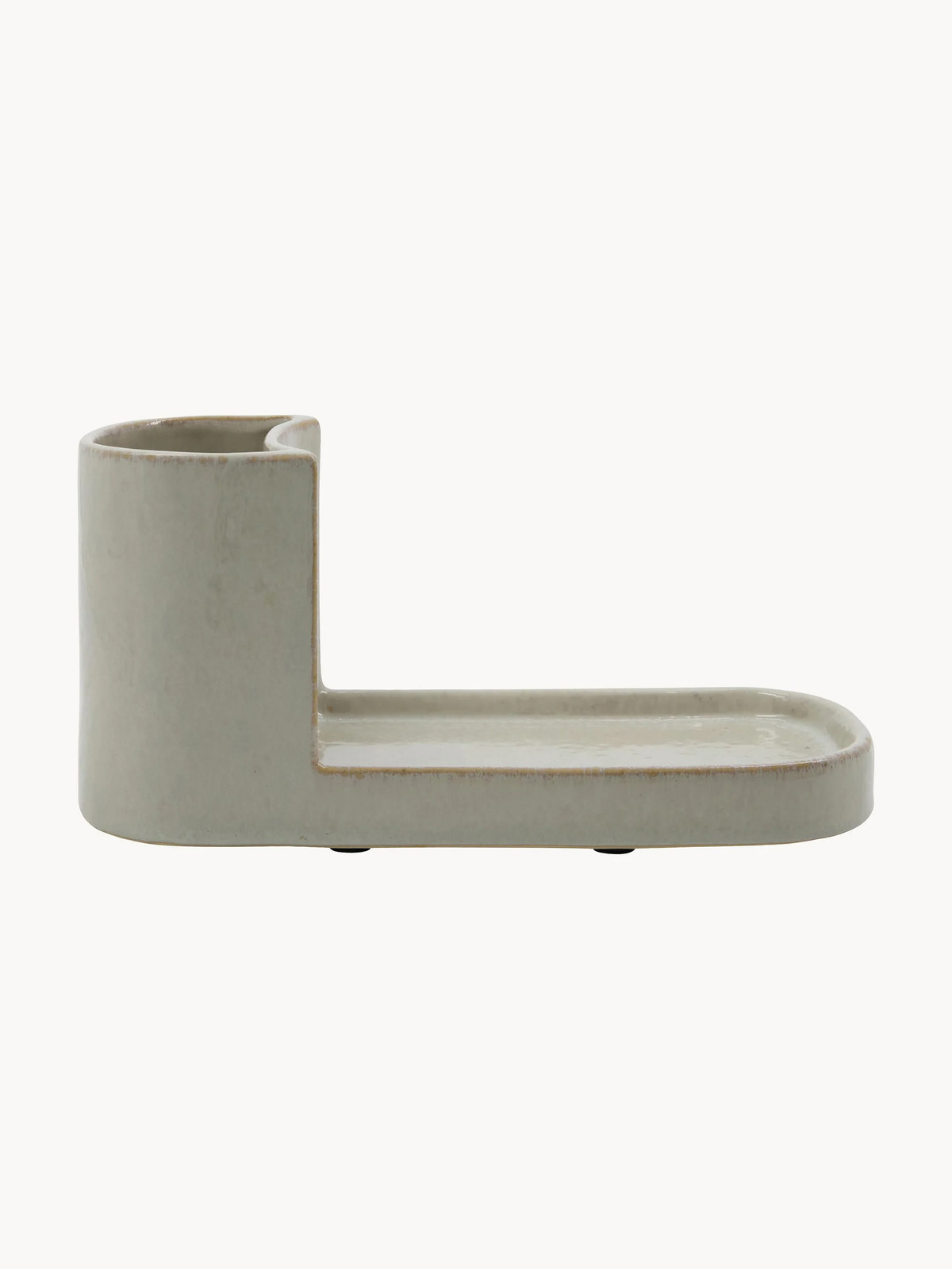 Meraki Datura borstel- en zeephouder in beige of grey, B/D/H: 26 x 10,5 x 12,5 cm