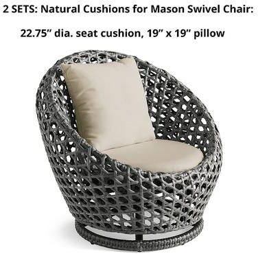 Mason Replacement Cushions - Swivel Chair, Swivel Chair/Natural - Grandin Road