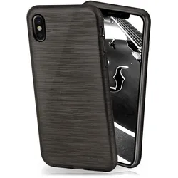 moex Brushed Case für iPhone X – Silikon Handyhülle, Backcover in Aluminium Optik