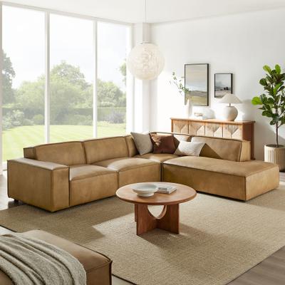 Modway Restore 4-Piece Vegan Leather Modular L-Shaped Sofa