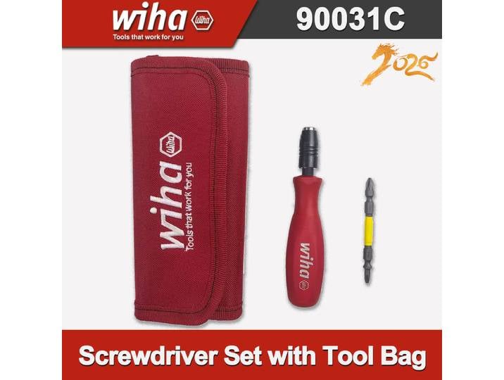 WIHA 90031C Jeu de tournevis 2 en 1 avec sac à outils et embouts à double tête Édition limitée