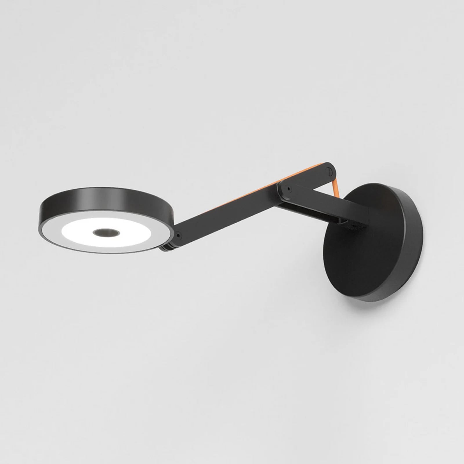 Rotaliana String W0 DTW Wandlamp - Matt Black/Orange - Metaal