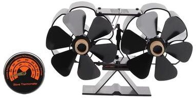 Inspired Finds Heat Powered Wood Stove Fan Silent Dual Motors With 6 Blades For Efficient Fireplace Heating a