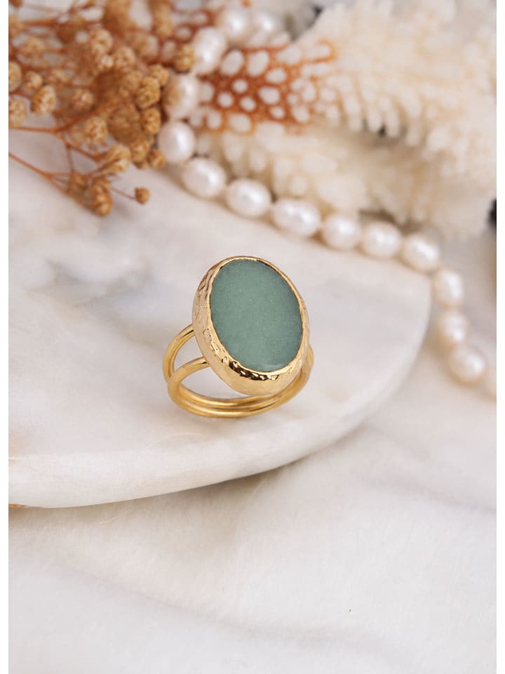 L'Atelier de Gaia Vergold. Ring mit Edelstein - onesize
