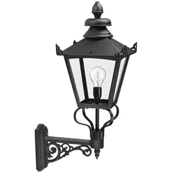 Außenleuchte Wandlampe ALU-Guss Schwarz H 82 cm Antik klassisch 1 Flammig E27