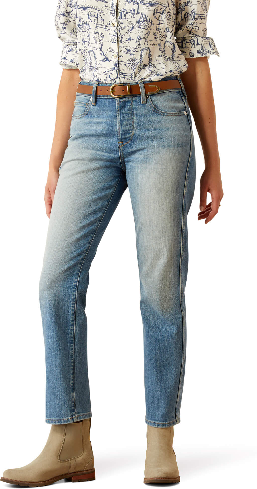Women's High Rise Bridle Slim Straight Leg Jeans in Abeline, Size: 33 Regular by Ariat