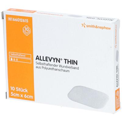 Allevyn Thin 5x6 cm dünne Wundauflage 10 St Verband