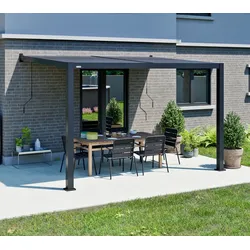 Sojag Hana 1013 | Alu Terrassenüberdachung mit Lamellendach | 3x4 m - Schwarz