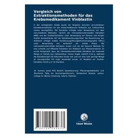 Umbreit Vergleich von Extraktionsmethoden für das Krebsmedikament Vinblastin (Deutsch, Softcover, Shagufta Naz, Sumera Javad, Sumera Sarwar) (69178706)