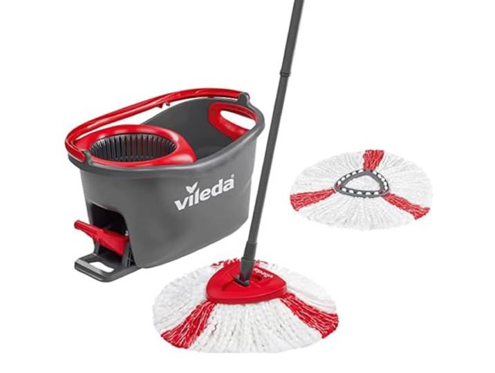 Vileda Turbo EasyWring en Clean Complete set + Turbo Cover, rood/grijs