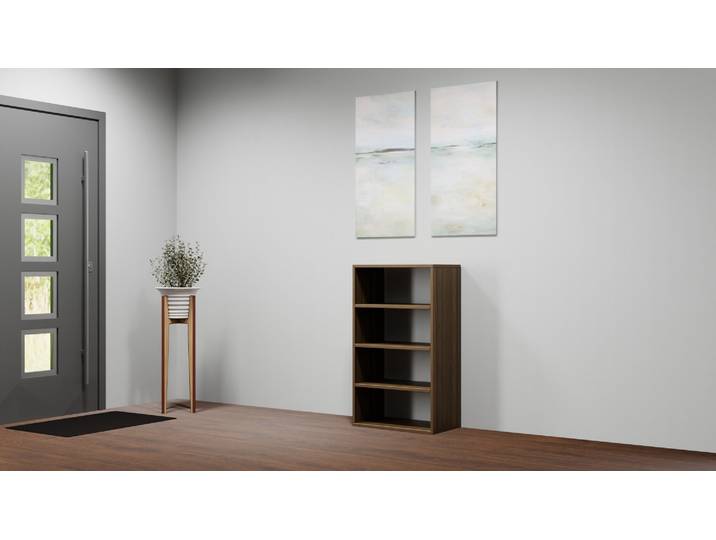 Offenes Highboard aus Holz Nussbaum (amerika­nisch) Natur geölt