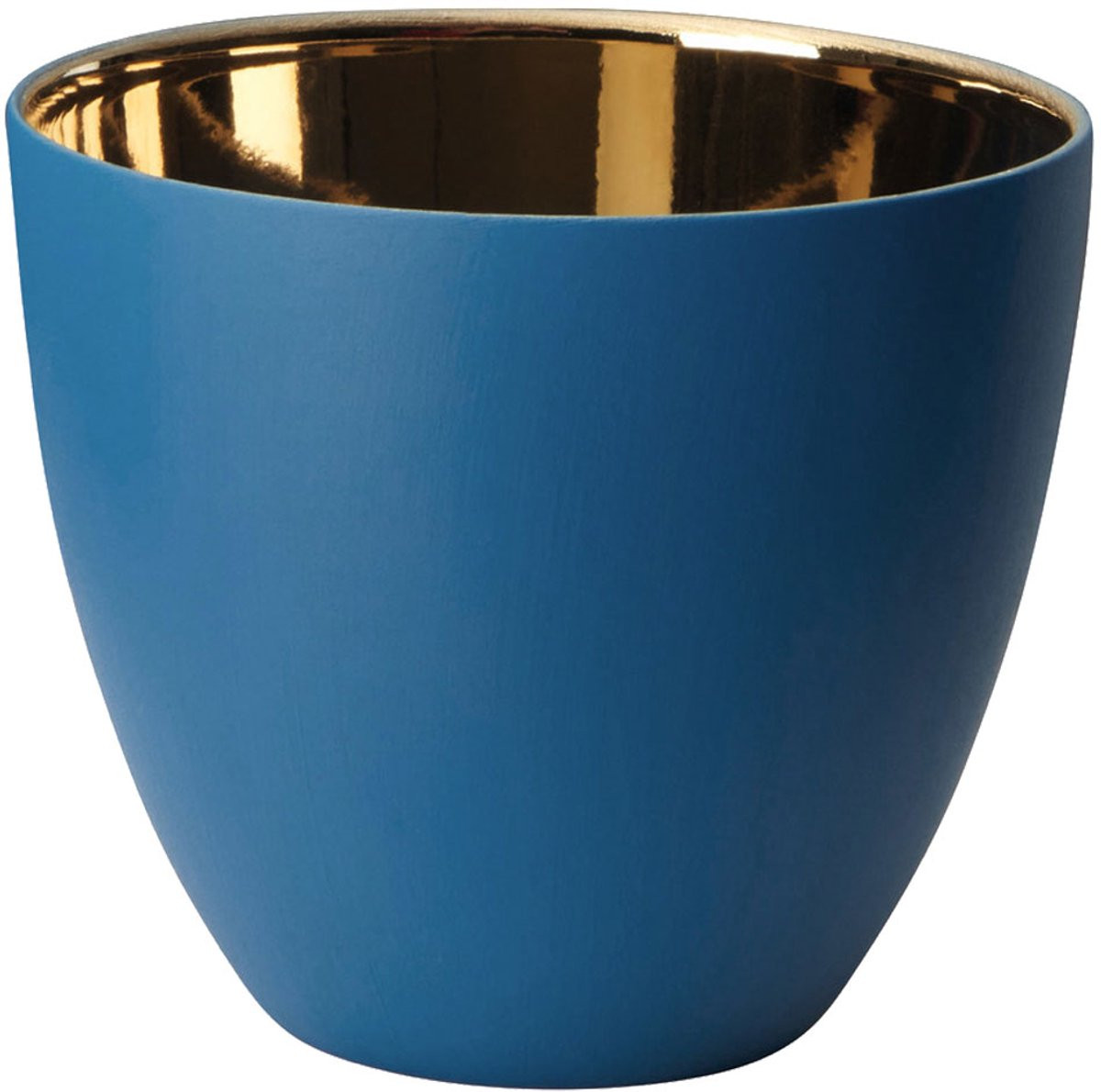 ASA Selection windlicht blauw-goud theelichthouder van porselein, blauw, Diameter: 6,5 cm