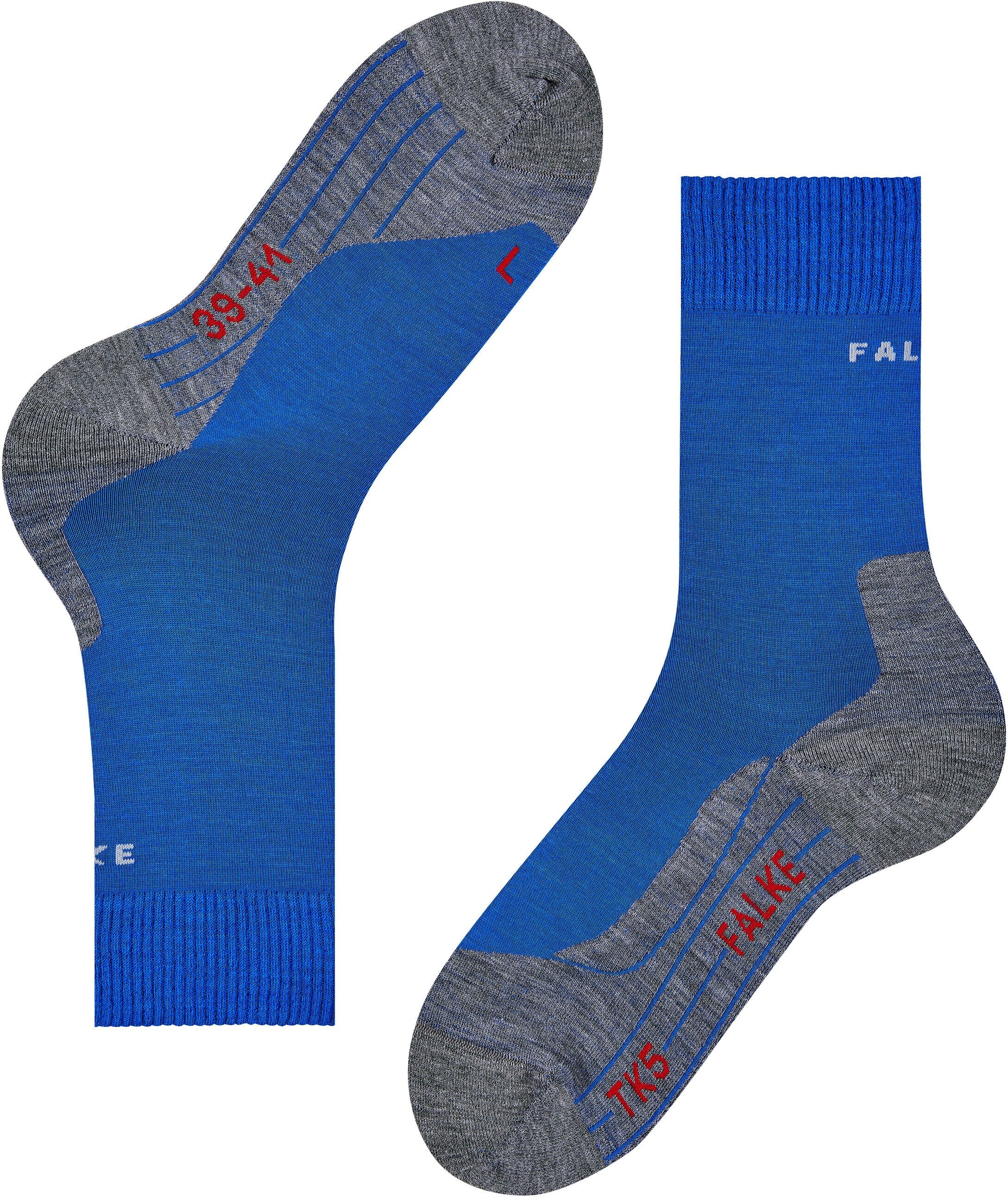 Wandersocken FALKE "TK5 Wander", Herren, Gr. 46-48, blau (yve), Materialmix, normal, Socken Wandersocken, leicht und bequem für Freizeitwanderungen, atmungsaktiv yve 46-48