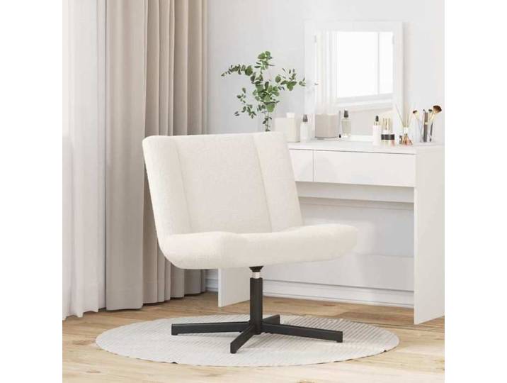 Promotion de Noël  Chaise pivotante de bureau - SARAZYJ - 1 PERSONNE - Crème 63x75x76 cm - Peau de mouton FR1281