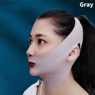 Healfit Counter V Line Lifting Mask, Chin Cheek Slimming Bandage, Anti Wrinkle Sleeping Mask Strap, V Shaper Face Lift Band gray