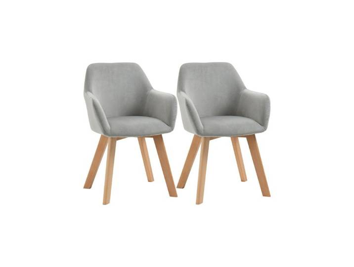 Chaise de salle à manger - MUVOE - Ensemble de 2 chaises - Accoudoirs - Dossier ergonomique - Gris