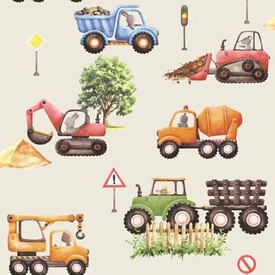 Veer Decor Little Builders Wallpaper