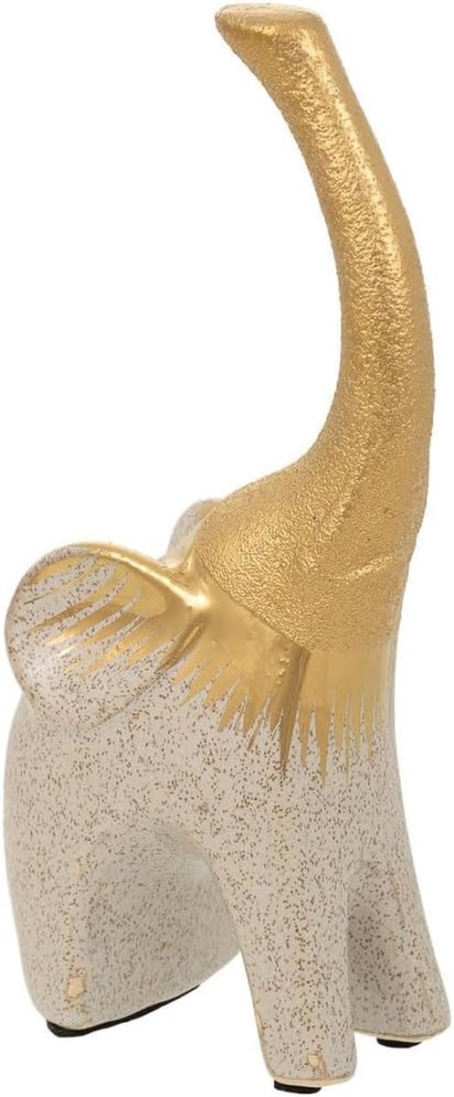 Olifant Decoratie Keramiek Figuur met Gouden Afwerking - Veelkleurig