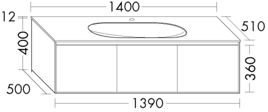 Burgbad Glas Waschtisch-Set rc40 Schilf Hochglanz/Schilf Matt, SGAS140F4517A0067 SGAS140F4517A0067