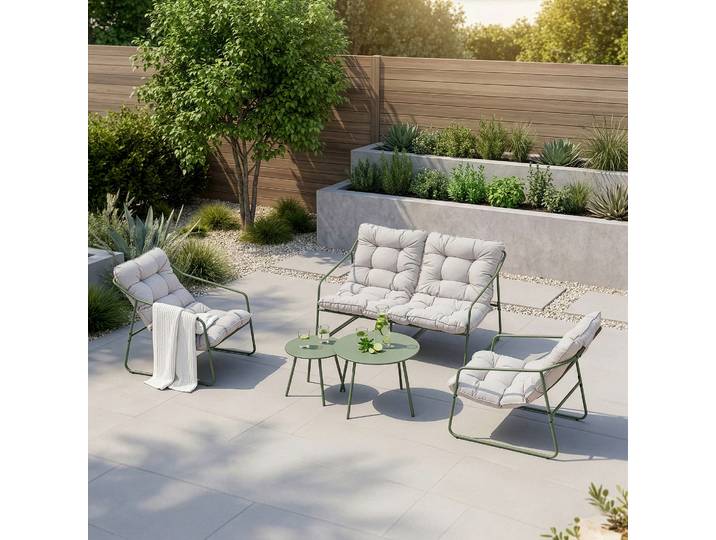 Ensemble De Meubles De Jardin Kivanta 5 Pièces Vert Clair
