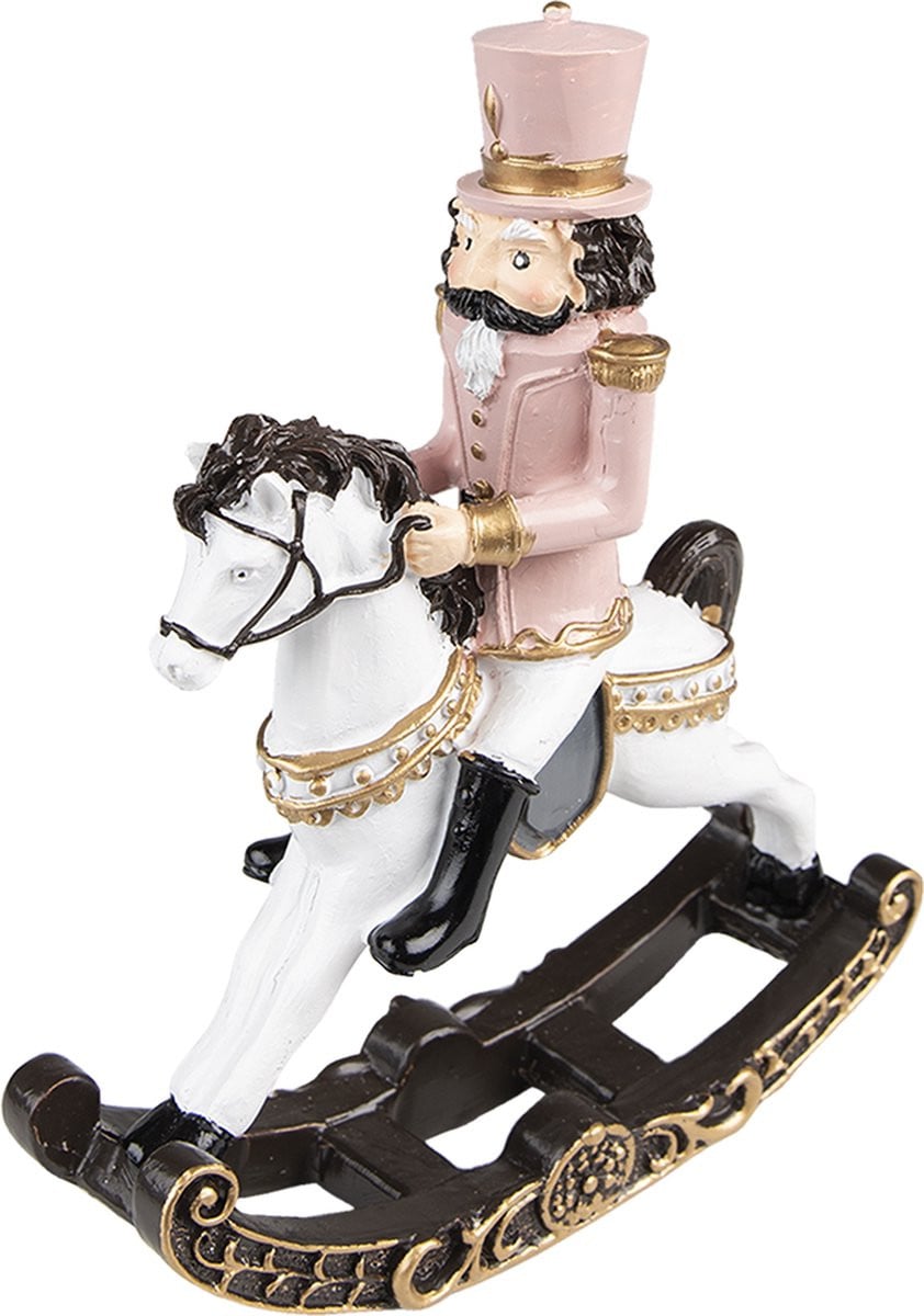Clayre & Eef Kerstdecoratie Notenkraker Roze - 18 cm