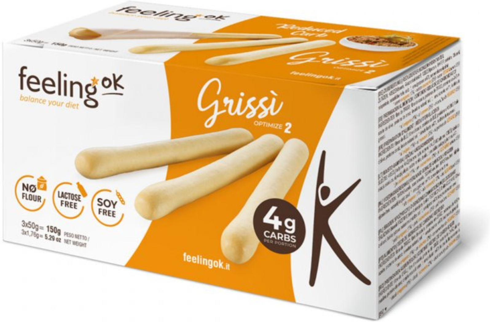 FEELINGOK Grissì +fibre  3x50 Grammi 