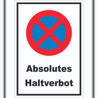 HB-Druck Absolutes Haltverbot Aufkleber A3 (297x420mm)