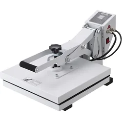 VEVOR Transferpresse 380x380 mm Heißpresse Textilpresse Wärmepresse Weiß, für T-Shirts Kissen Taschen Handyhüllen, 1200 W, PTFE-Isolierbeschichtung, Zeit- & Temperaturregelung, Silikon- & Schwammpads