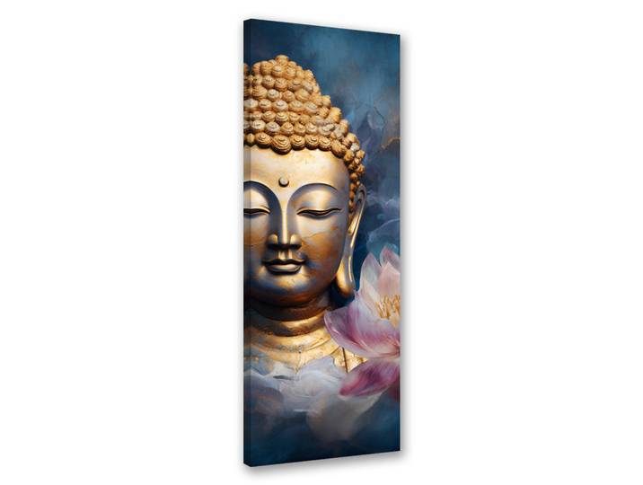 Feeby Wandbild buddha statue, Goldfarben, Orientalisch, Rechteckig, 30x90 cm, Bilder & Rahmen, Bilder, Leinwandbilder