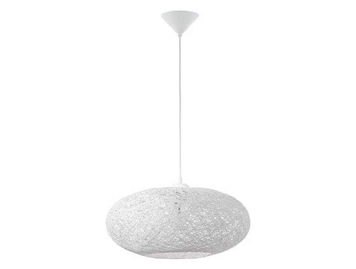 Eglo Suspension Campilo\, lampe suspendue 1 flamme\, luminaire suspendu en fil textile et plastique\, lampe de table à manger blanche\, lampe de salon suspendue avec douille E27\, Ø 45 cm