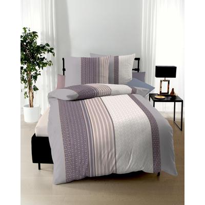 Bettwäsche KAEPPEL "Unit", lila (mauve), B/L: 155cm x 220cm, 1 Stk., 1 Stk., Mako-Satin, B/L: 80cm x 80cm, 2 Stk., Mako-Satin, Obermaterial: 100% Baumwolle, Bettwäsche, Bettwäsche