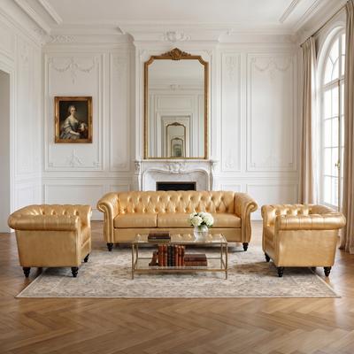 GDFStudio - 3‑Piece Configurable 5‑Seat Living Room Sofa Set with Birch Legs