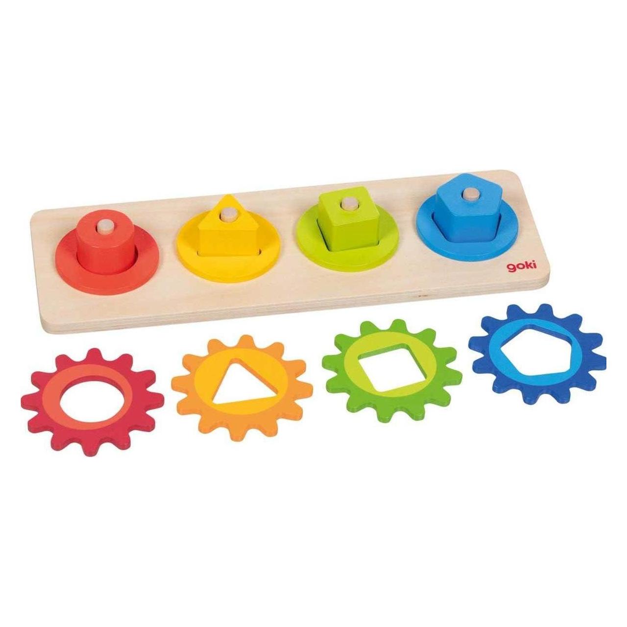 Goki Sortierspiel Formen mit Zahnrädern (58295)