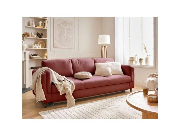 Brooke - canapé 3 places - convertible - en velours - Rose