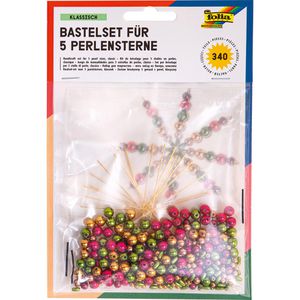 Folia Bastelset Perlensterne-Set, Klassisch, 340-teilig, farbig sortiert, ab 8 Jahre