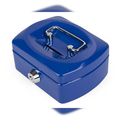 PAVO Geldkassette Spardose mit Sparschlitz mit entnehmbaren Münzfach 125 mm blau