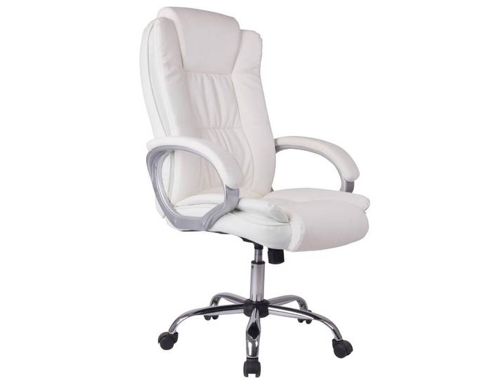 VS Venta-stock Drehstuhl Karen Weiß, Fell, 68x110x72 cm, Büromöbel, Bürostühle, Chefsessel