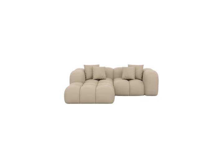 3-Sitzer Design Echtleder Ecksofa „Alba Studio“ Echtleder Beige BLOOMINGLOFT Collection