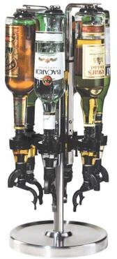 6-Bottle Rotating Liquor Dispenser by Oggi in Silver