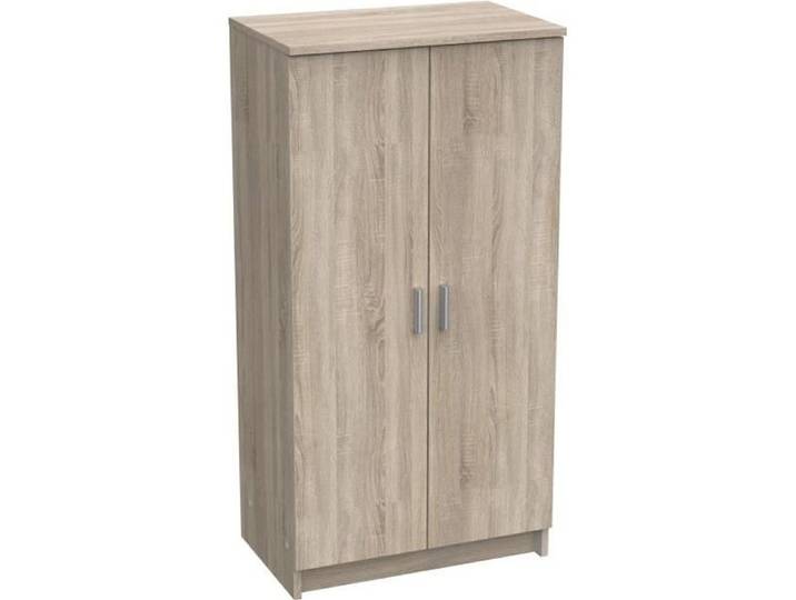 Armoire multi usages - Armoire auxiliaire à 2 portes Range chaussures - L55xP36xH108cm - Décor chêne -DEMEYERE