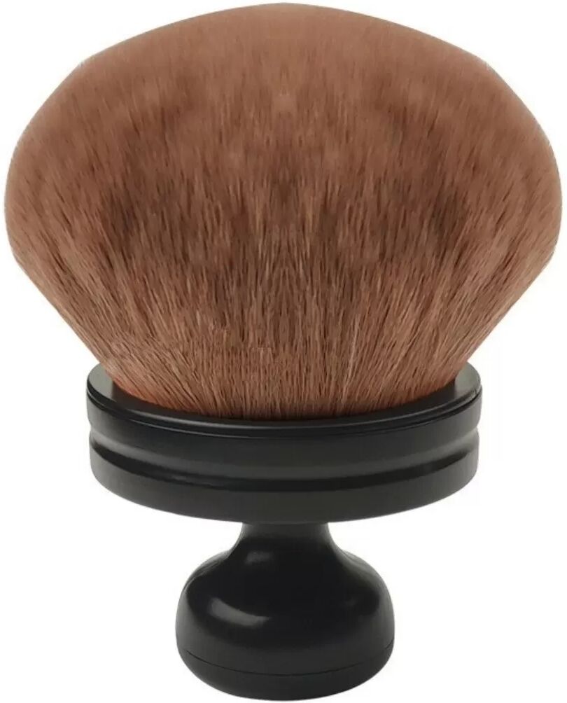 INF Large Powder Brush kompatibel mit Schwarzem Griff mit Braunen Synthetikborsten - Weich, Hohe Deckkraft, Leicht Zu Reinigen