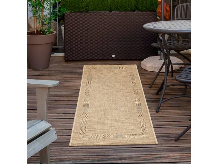 Andiamo Montana rechteckig 5 mm Höhe Flachgewebe, meliert, mit Bordüre, In- und Outdoor geeignet