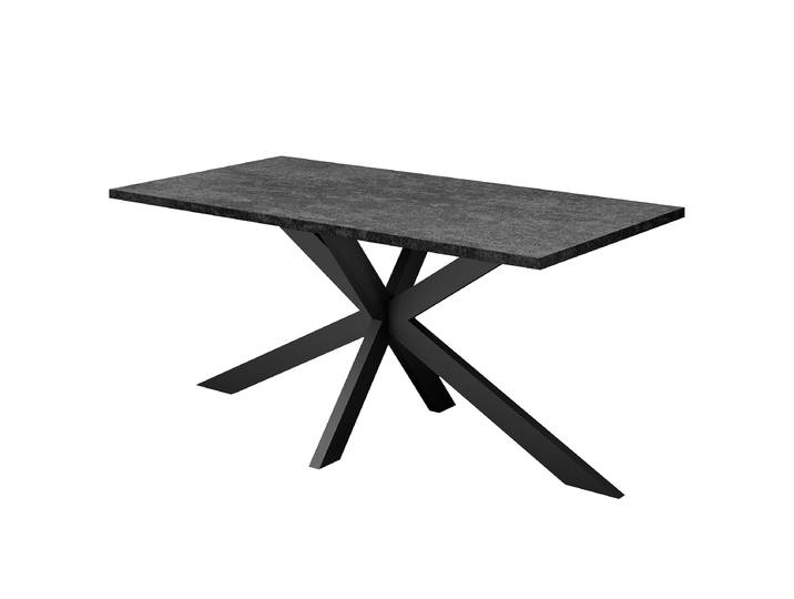 Esstisch Raghen 180 x 90cm Schwarz/Weiß/Anthrazit Sternförmig
