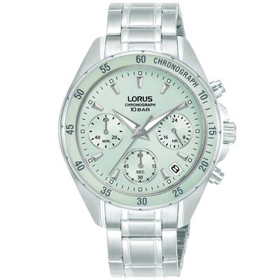 Chronograph LORUS, silber (silberfarben, hellgrün), Armbanduhren, Damen, Chronograph, Quarzuhr, Armbanduhr, Damenuhr, Edelstahlarmband, analog, Tag