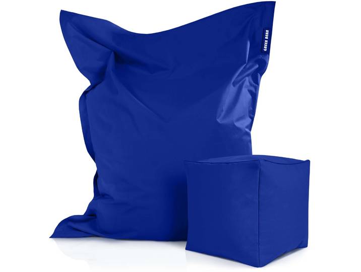 Square Riesensitzsack mit Sitzhocker - Blau
