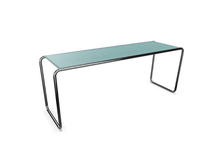 THONET table basse B 10 (Grey green - Hêtre II and acier chromée)