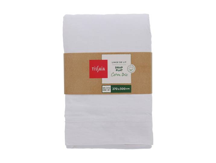Drap plat uni 270x300 Cm blanc TISSAIA