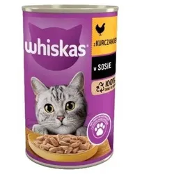 WHISKAS Nasses Katzenfutter für Erwachsene mit Hühnchen in Sauce 4x400g